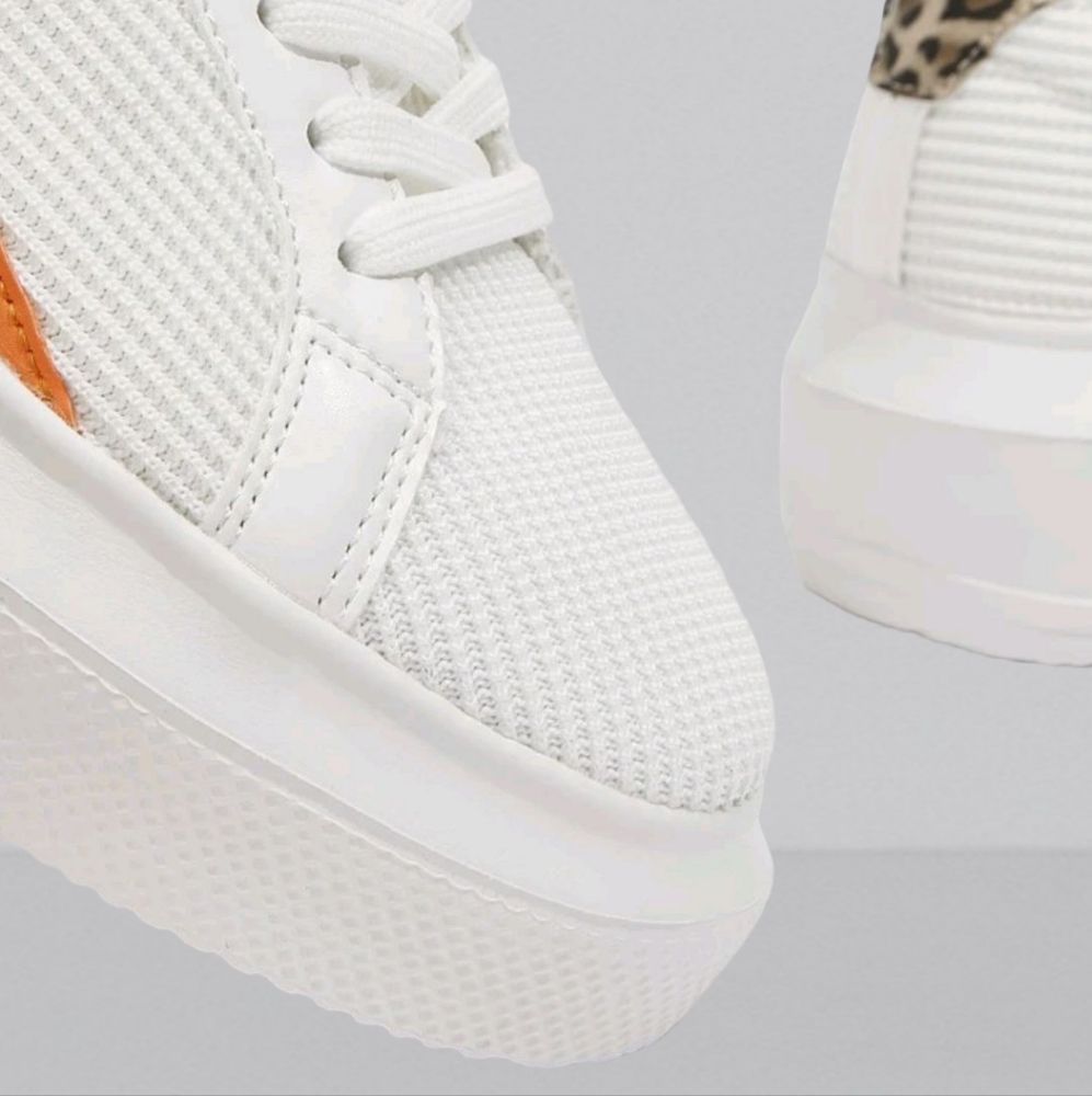 NEW 💐 Cuccoo Leopard Detail Color Block Platform Skate Shoes - Picture 5 of 16